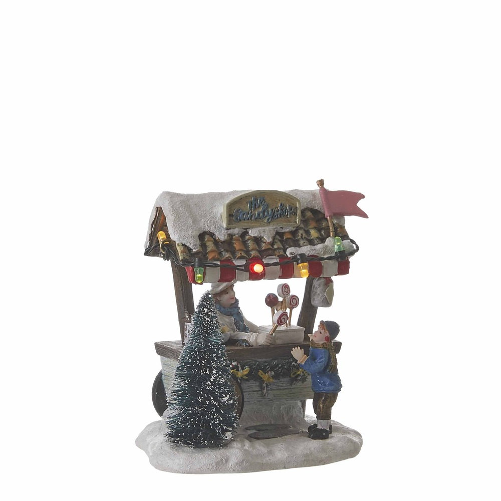 Luville - village de noël miniature stand de bonbons h10