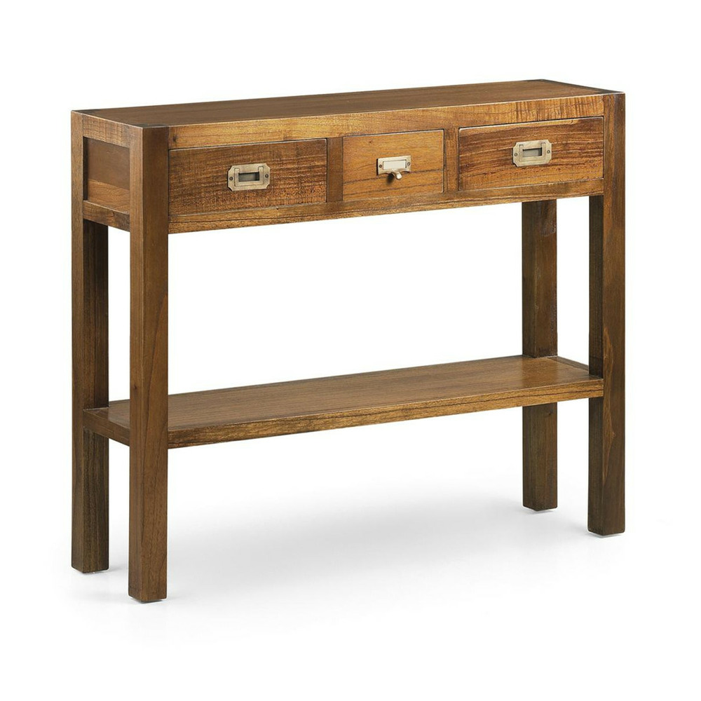 Console 3 tiroirs bronze bois marron - onéline décoration d'autrefois