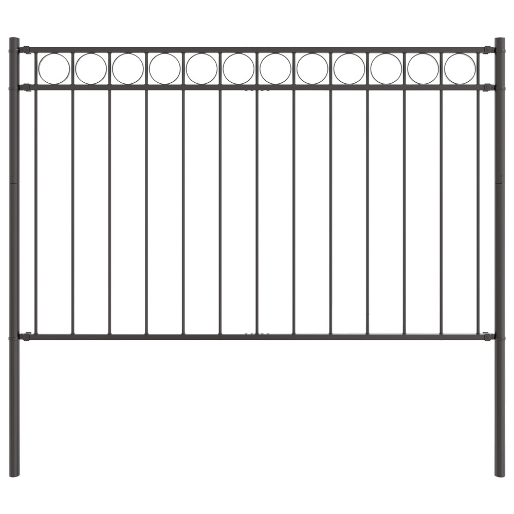 Clôture de jardin grise 1.7x0.8 m acier