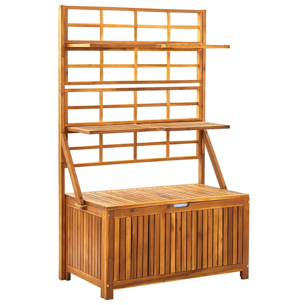 Boîte de rangement avec treillis 99x55x160cm bois acacia solide