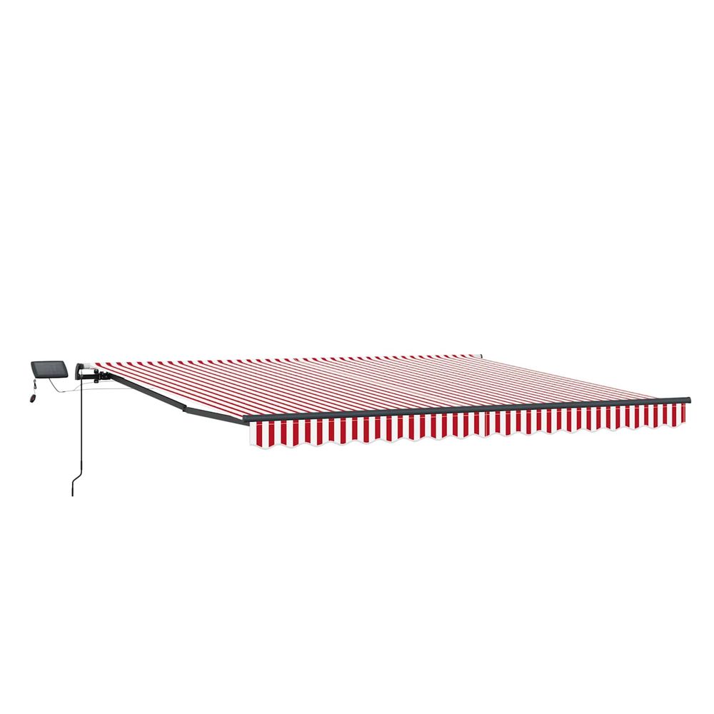 Auvent rétractable rouge et blanc 450 × 350 cm