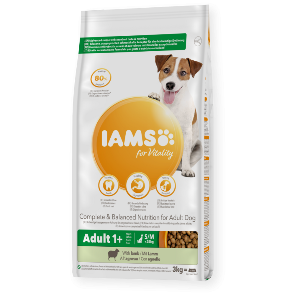 Croquettes chien adult s/m agneau - iams for vitality 3 kg