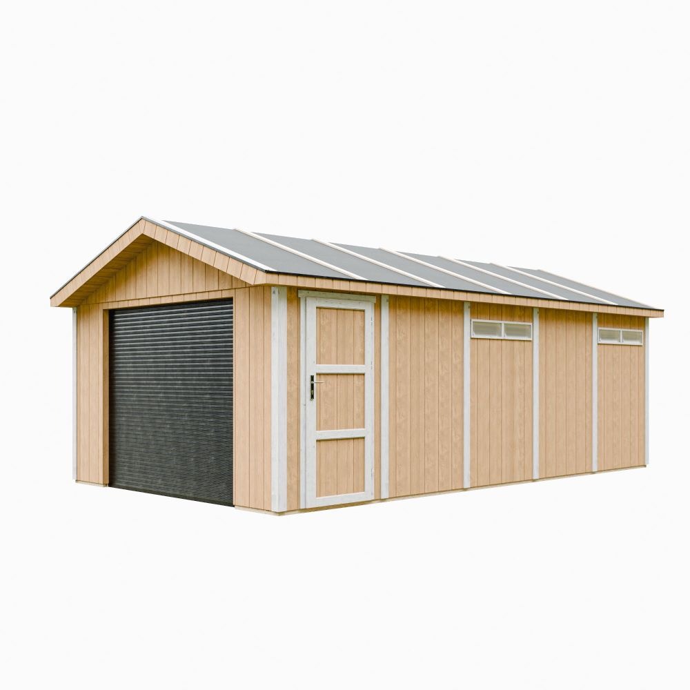 Garage qualité premium 21 m²- l378xl648 cm- timbela m992b-harvest honey