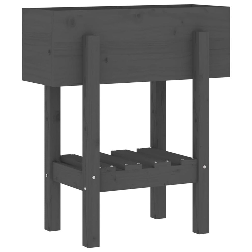 Jardinière d'extérieur gris 62x30x69 cm bois massif de pin