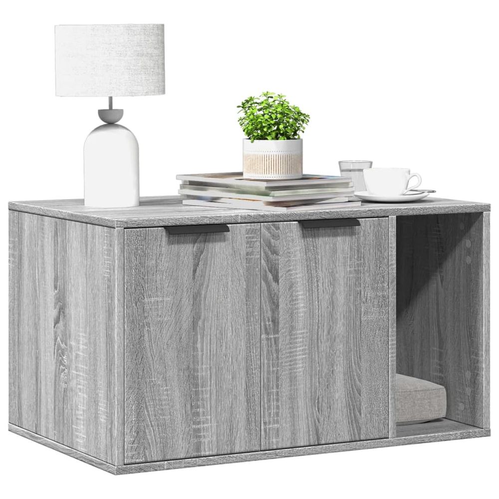 Grande maison de toilette chat bois multifonction sonoma gris 80cm