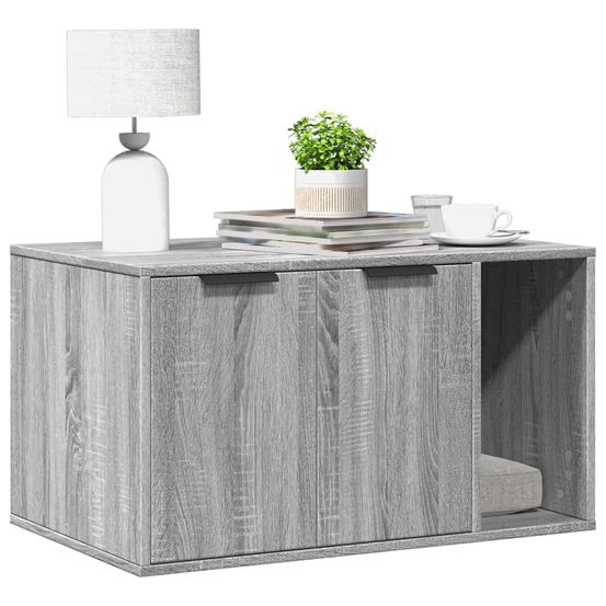 Grande maison de toilette chat bois multifonction sonoma gris 80cm