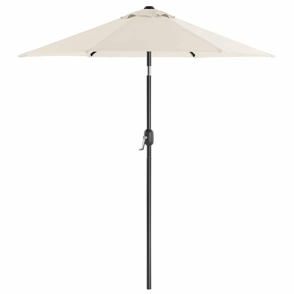 Parasol de jardin 2 m ombrelle mât et baleines en métal inclinable socle non inclus pour jardin balcon terrasse extérieur pis