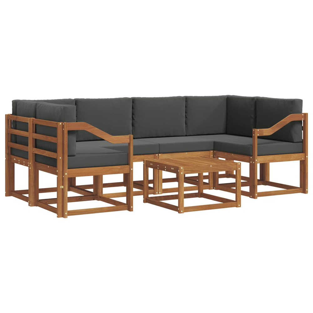 Ensemble de canapés d'extérieur 7 pcs naturel et anthracite