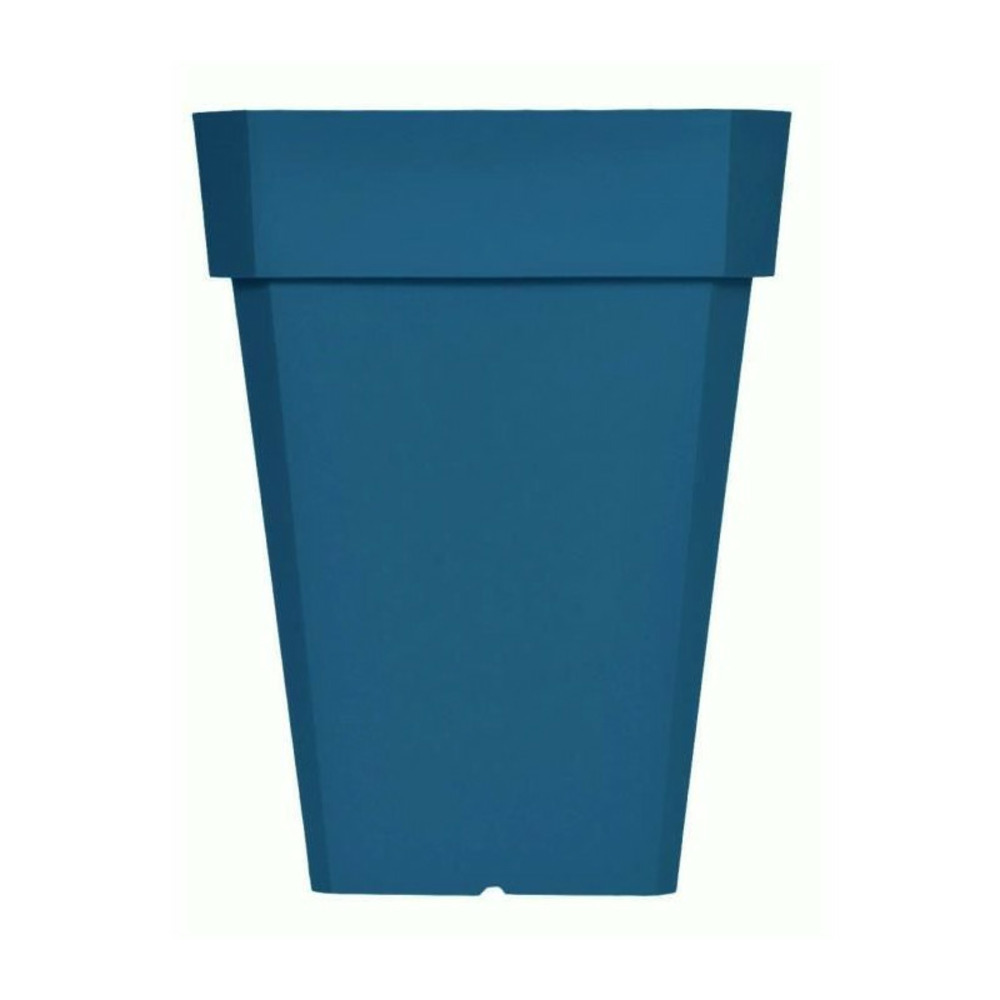 Bac a fleurs carré riviera soleilla - plastique - hauteur 53 cm - bleu