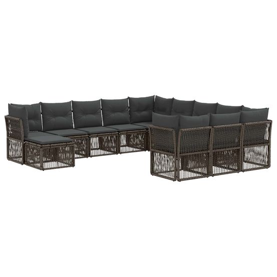 Ensemble de canapé de jardin 12 pc gris polyrotin