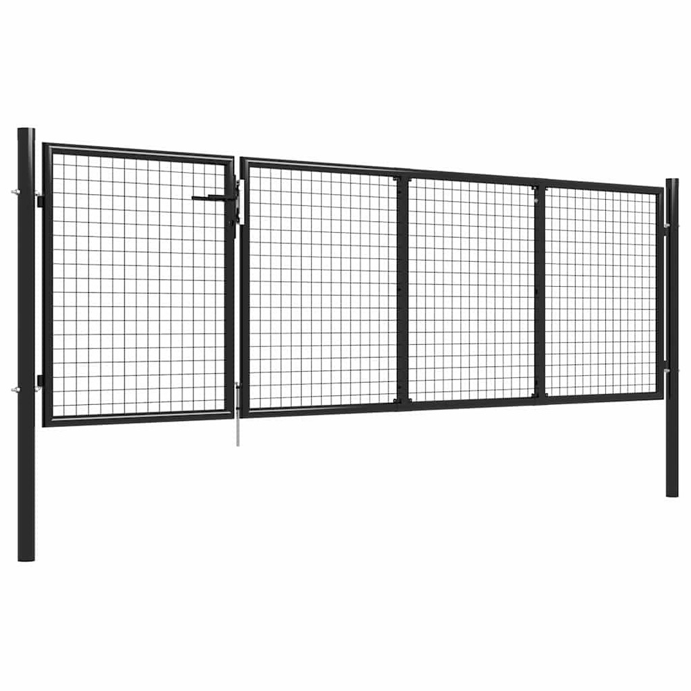 Portail de jardin en acier 350 x 75 cm anthracite