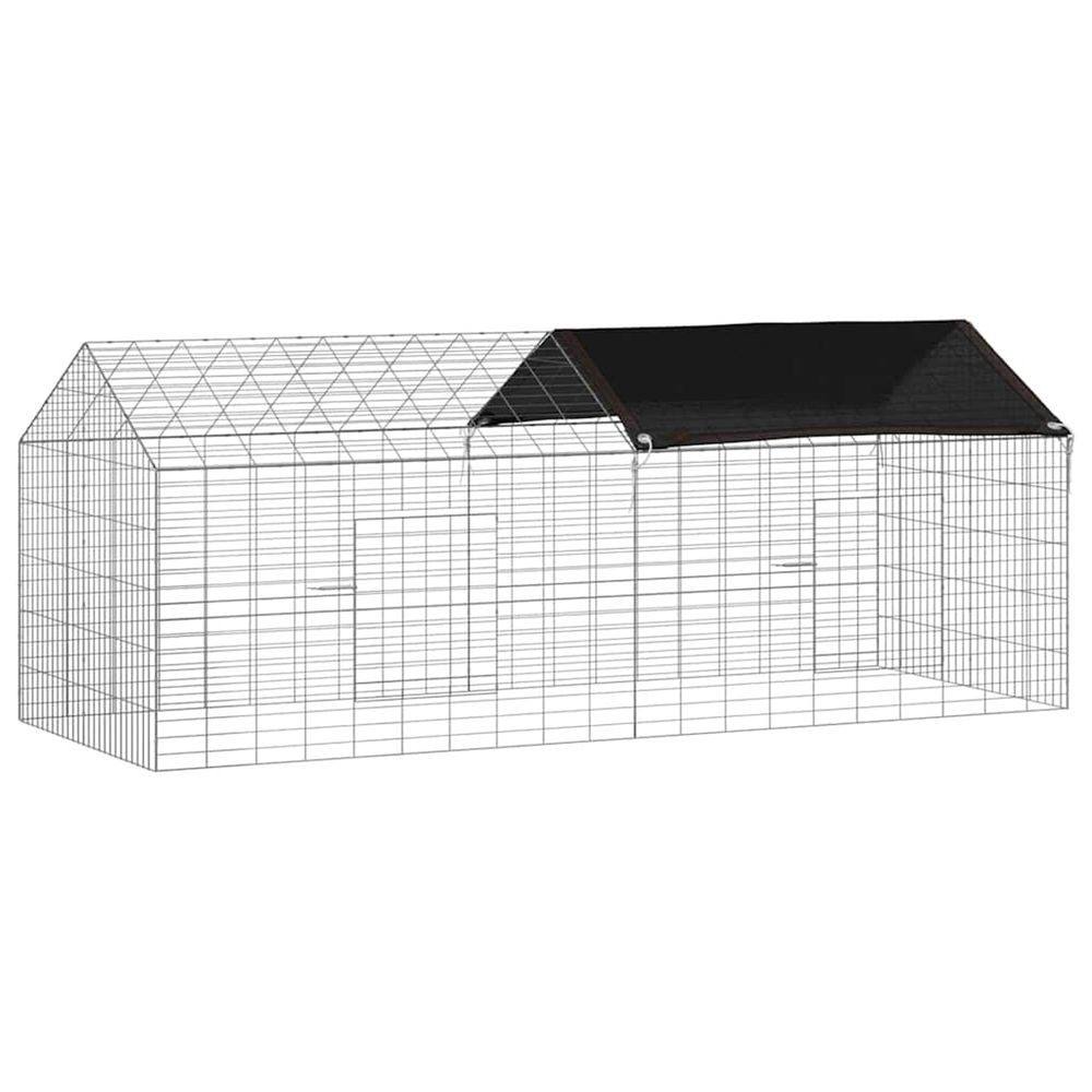 Cage pour lapins argent 200 x 78 x 78 cm acier galvanisé
