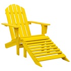 Chaise de jardin adirondack avec pouf bois de sapin jaune