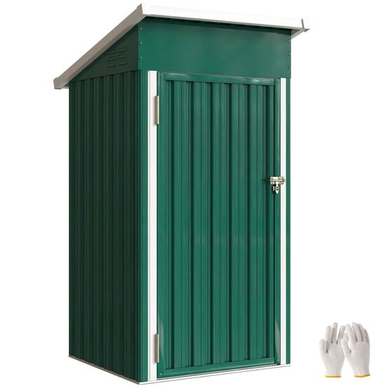 Abri de jardin acier galvanisé extérieur rangement outils toit incliné 107x91x185cm vert - comfortxl outdoor living