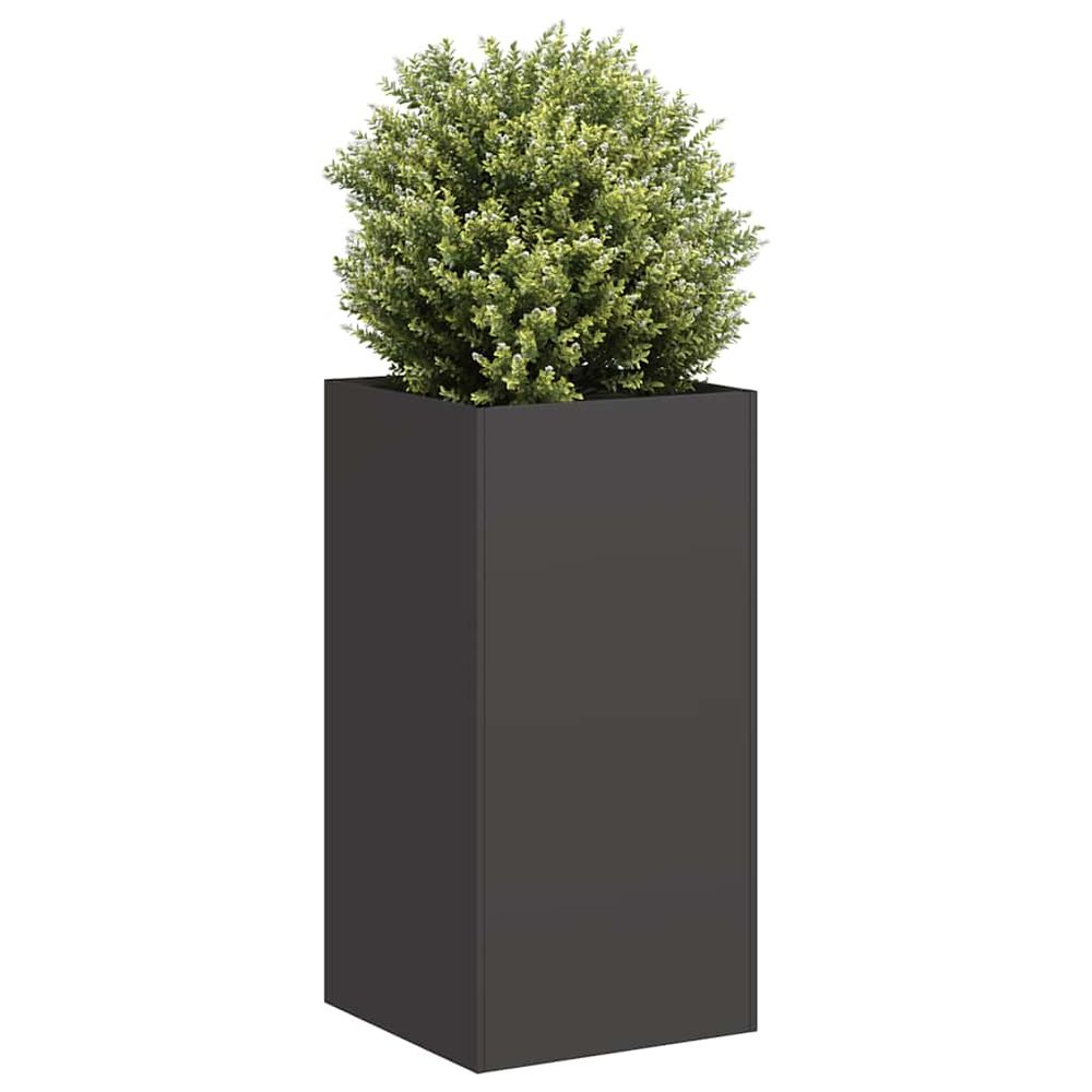 Jardinière haute en acier pour jardin terrasse noir 40x40x80 cm