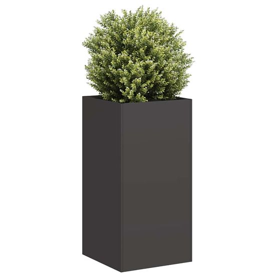 Jardinière haute en acier pour jardin terrasse noir 40x40x80 cm