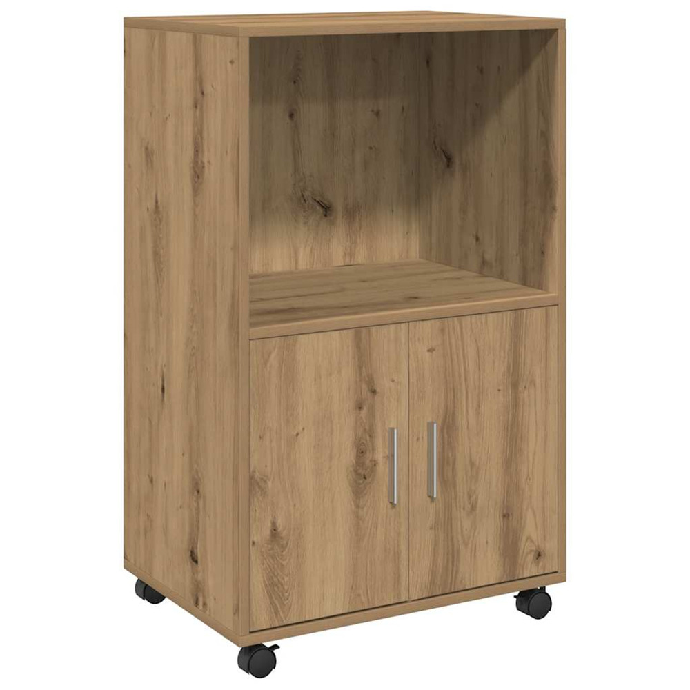 Armoire à roulettes chêne artisanal 55x40x91 cm bois ingénierie