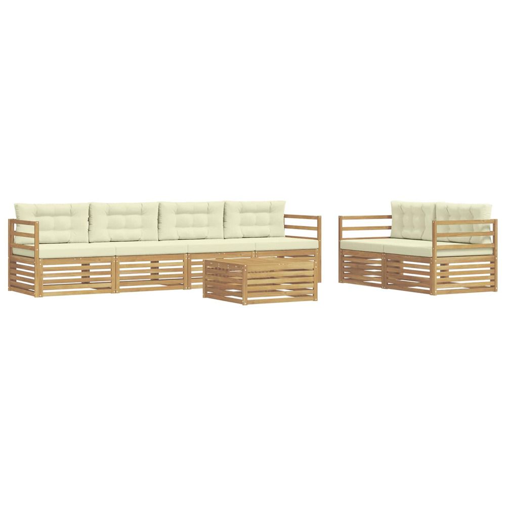 Ensemble de canapés d'extérieur 7 pc blanc et crème polyester