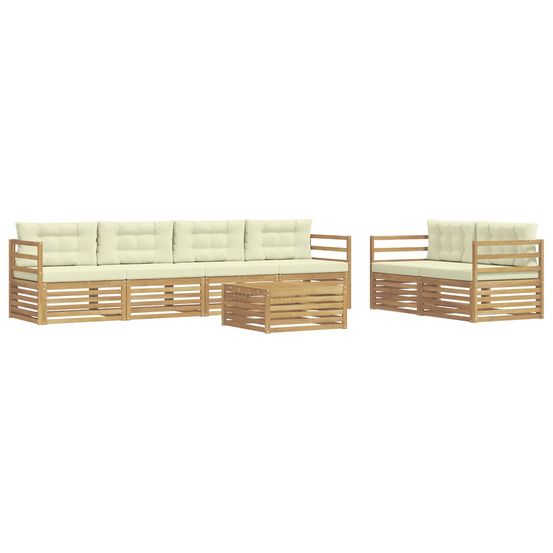 Ensemble de canapés d'extérieur 7 pc blanc et crème polyester