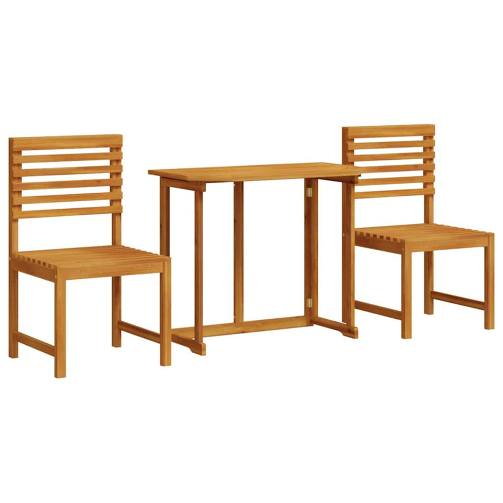 Ensemble bistro de jardin 3 pcs marron bois d'acacia massif