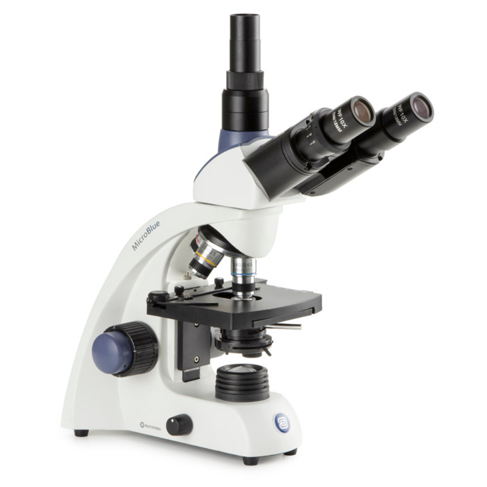 Microscope trinoculaire microblue - platine x-y - 4x/10x/40x/100x