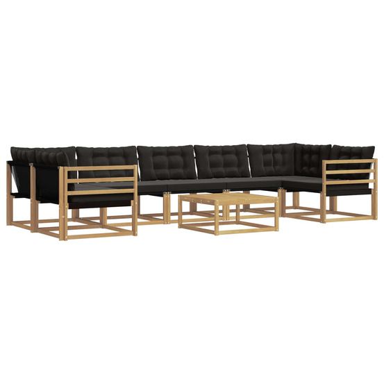 Ensemble de canapés d'extérieur 8 pc blanc et noir