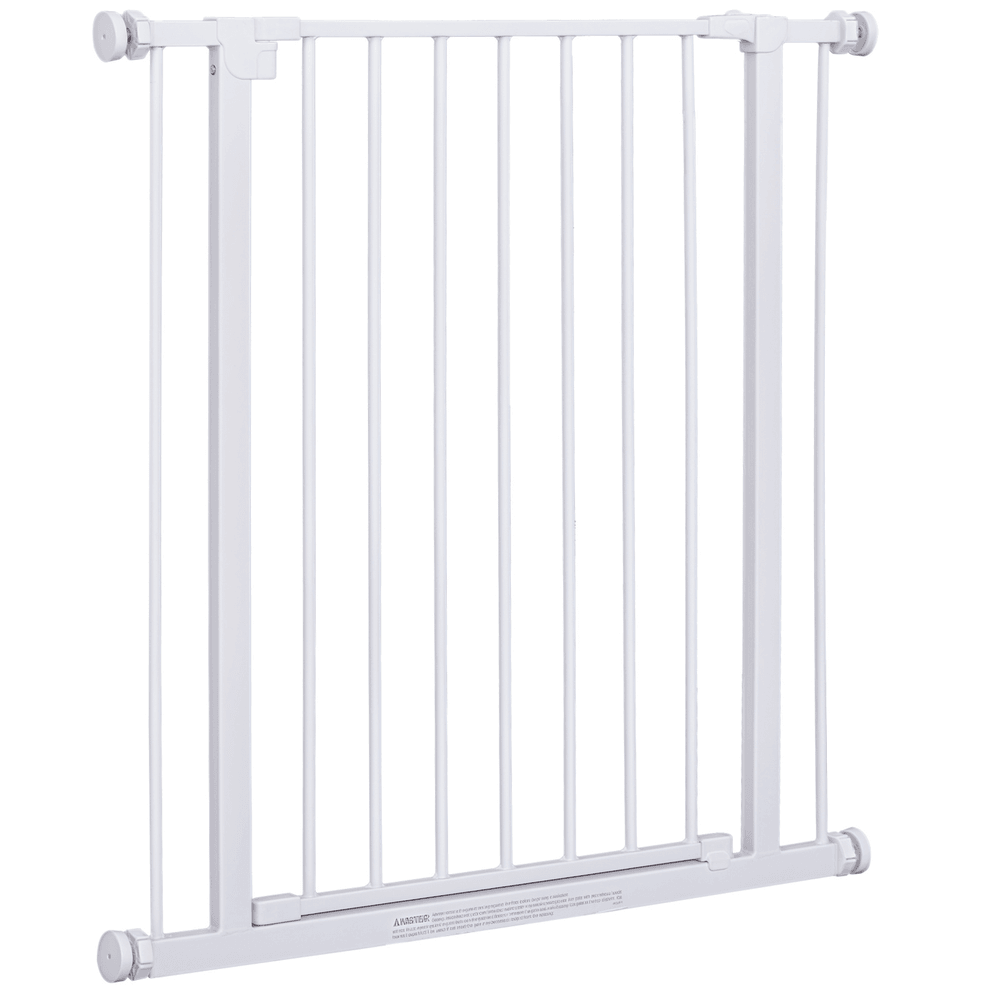 Barrière sécurité extensible acier chien fixation pression ouverture facile 82x76cm blanc - comfortxl pet living