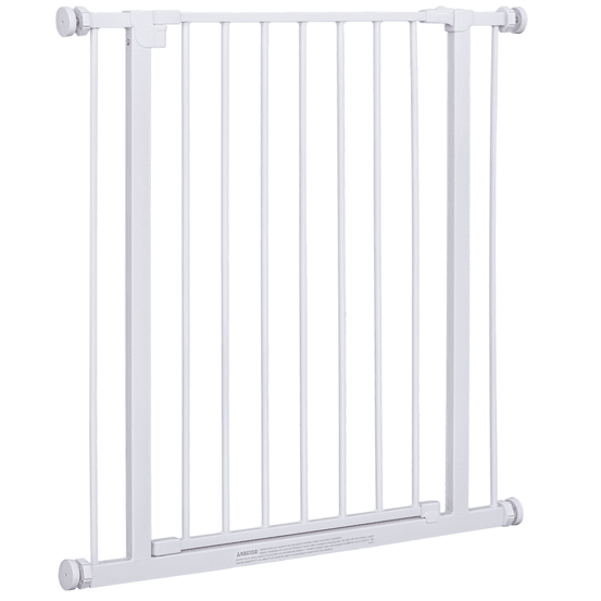 Barrière sécurité extensible acier chien fixation pression ouverture facile 82x76cm blanc - comfortxl pet living