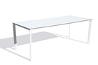 Meet - table de jardin 8 places en aluminium laqué et peinture epoxy blanc