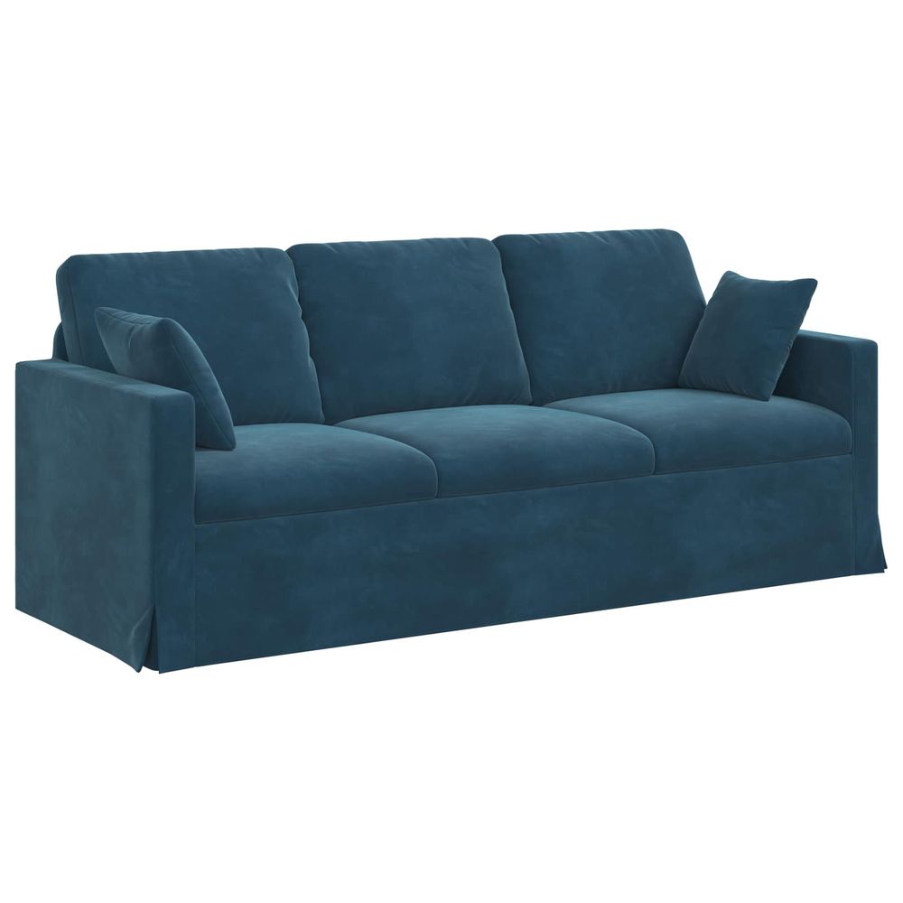 Canapé bleu 198 x 78 x 80 cm velours
