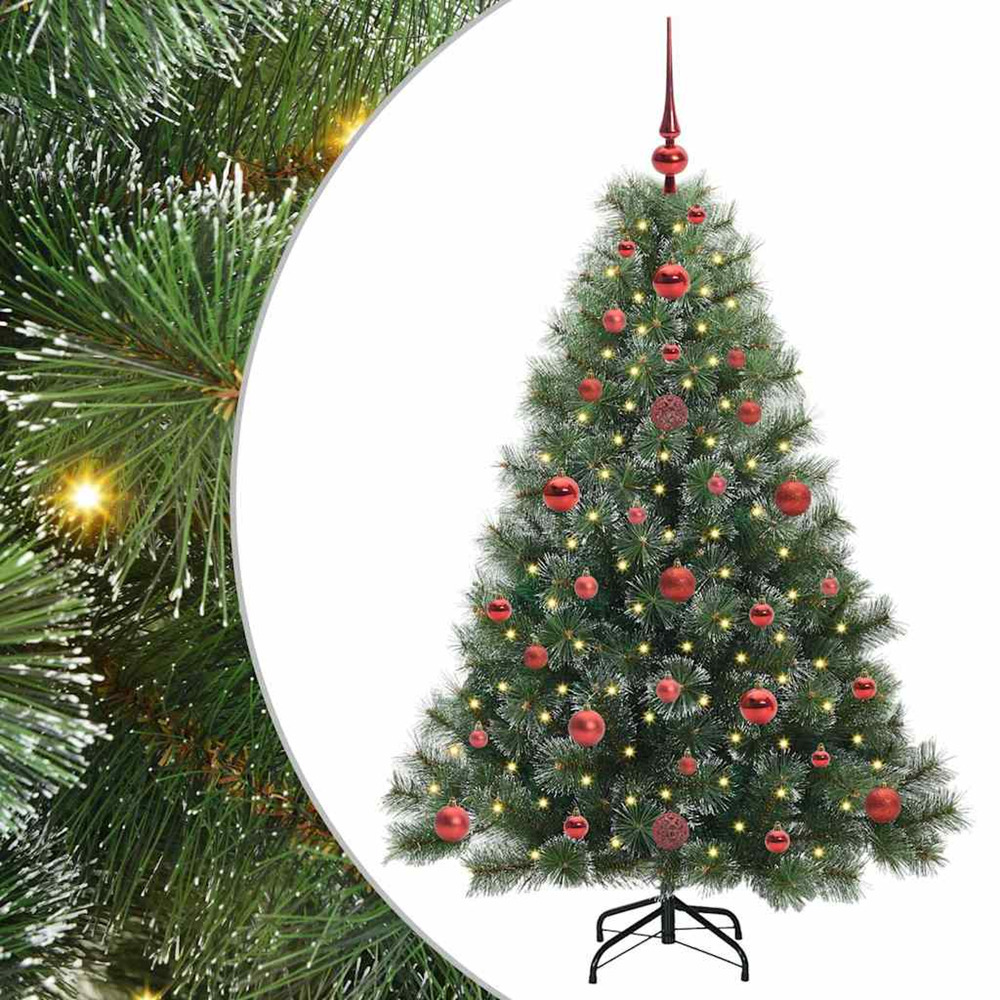 Sapin de noël artificiel avec 150 led vert 120 cm pe et pvc