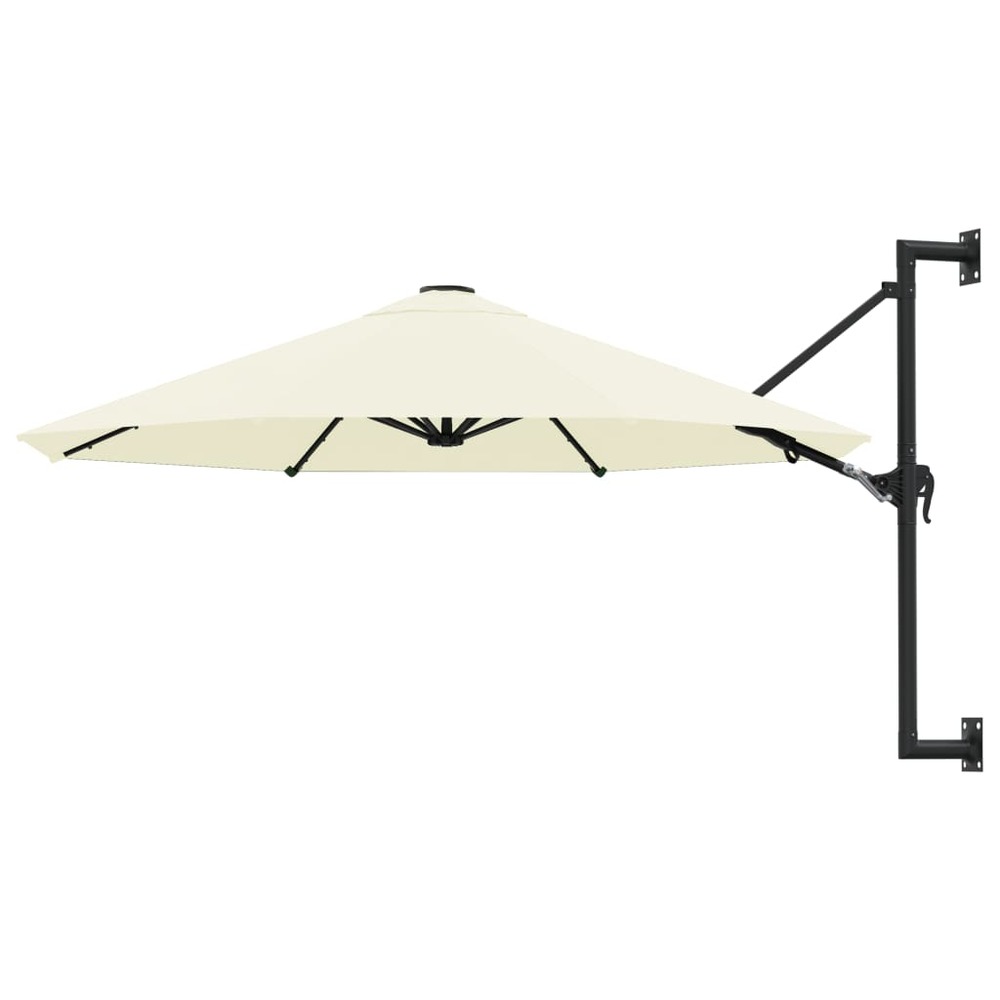 Parasol mural avec mât métallique 300 cm sable