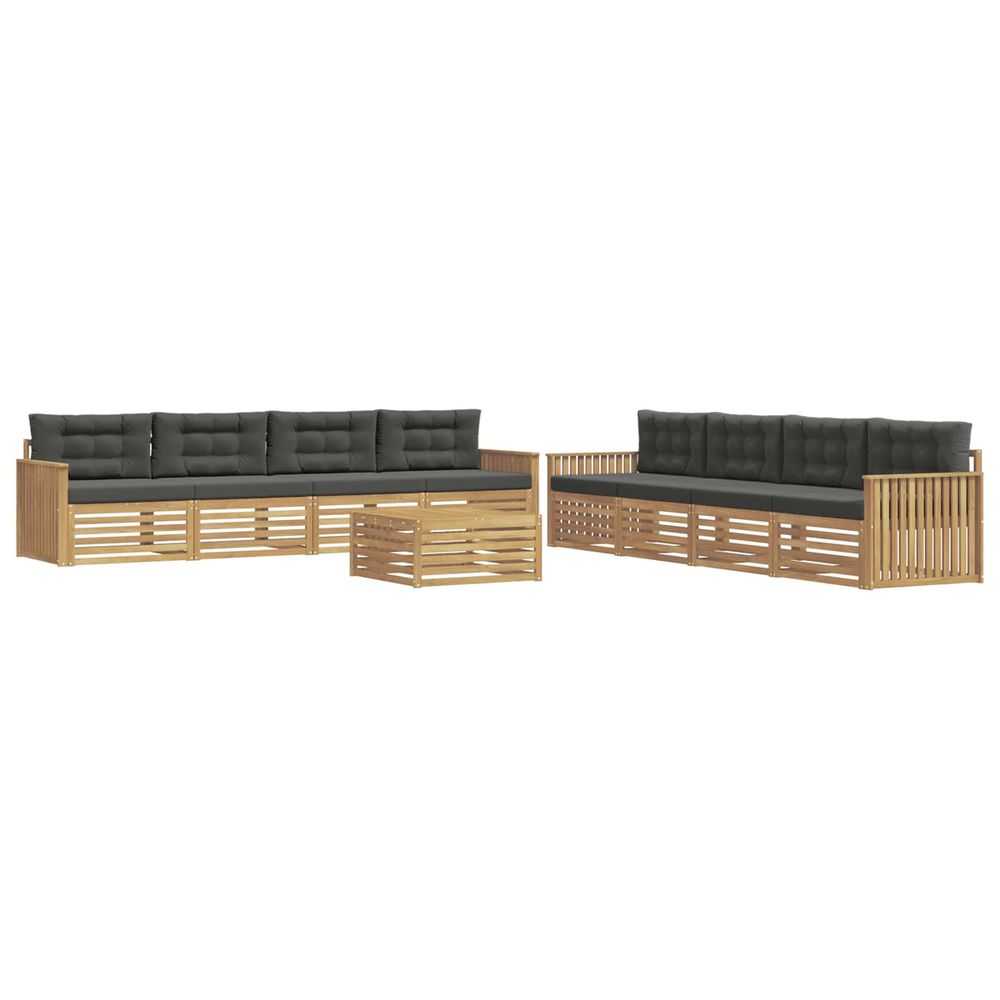 Ensemble de canapés d'extérieur 9 pc blanc et anthracite