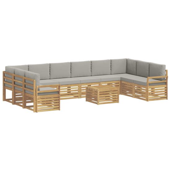 Ensemble de canapés d'extérieur 11 pc blanc et gris clair