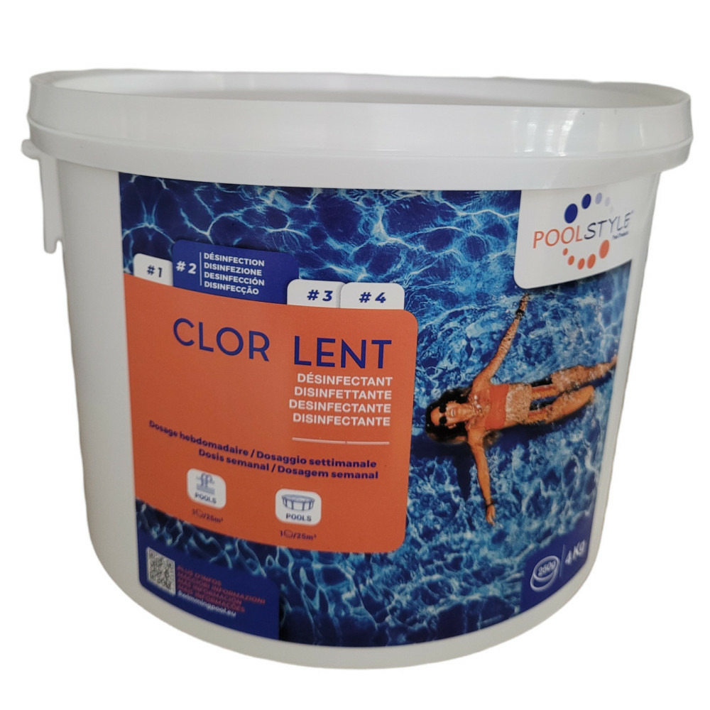 Chlore lent en galet 4kg galet de 250g pour piscine