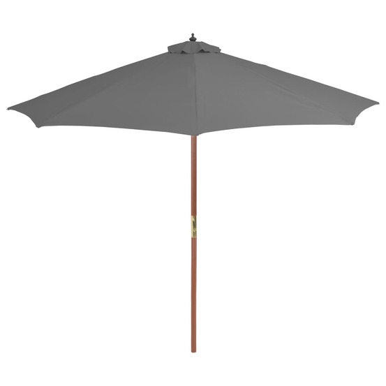 Parasol d'extérieur avec mât en bois 300 cm anthracite