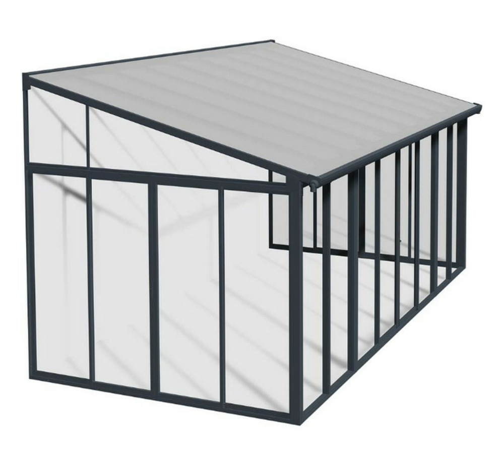 Veranda fermée 3x5,46m gris anthracite - 703990