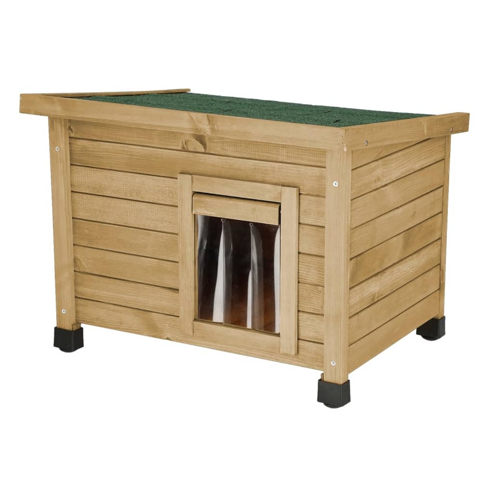 Maison pour chats rustica 57x45x43 cm marron et vert
