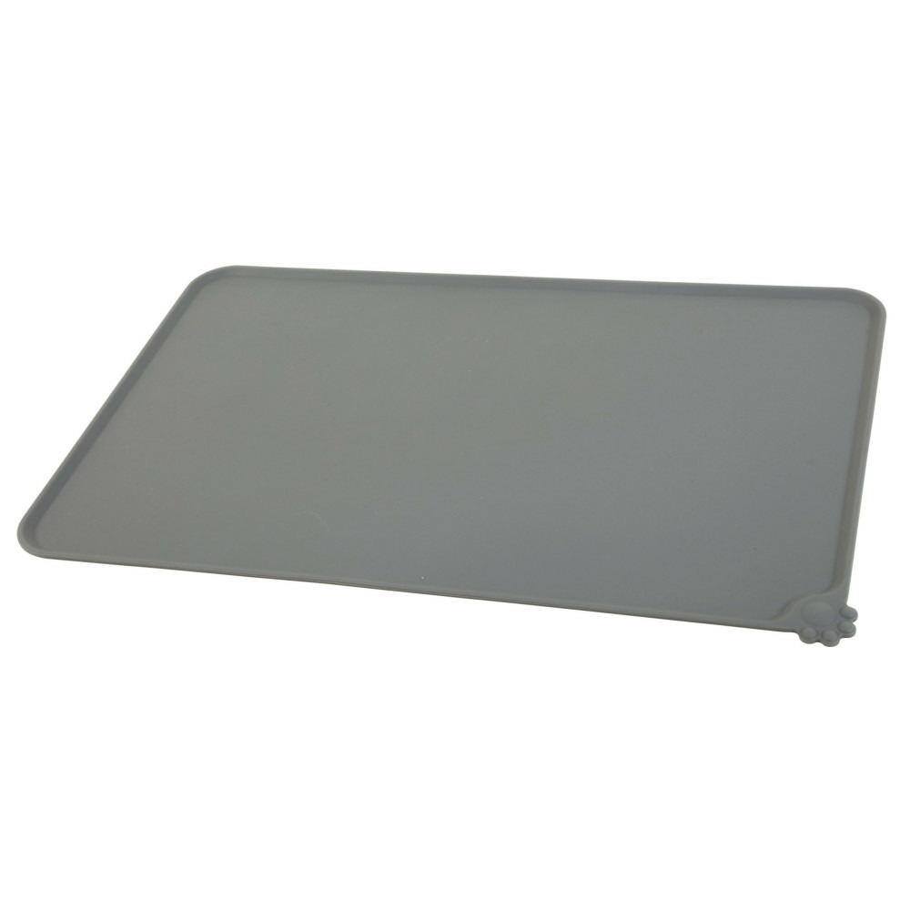 Tapis écuelle silicone gris l 55 x 39 cm pour chien