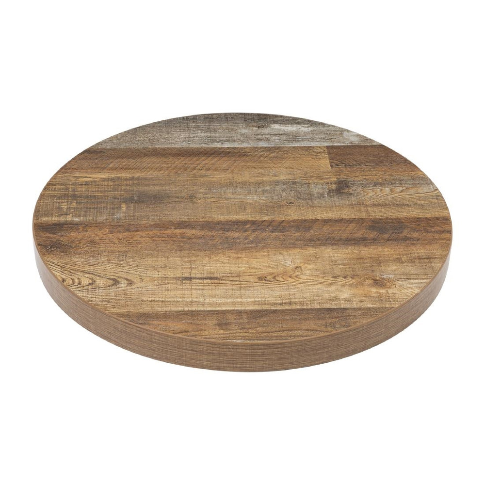 Plateau de table rond 600 mm - effet bois vielli - bolero