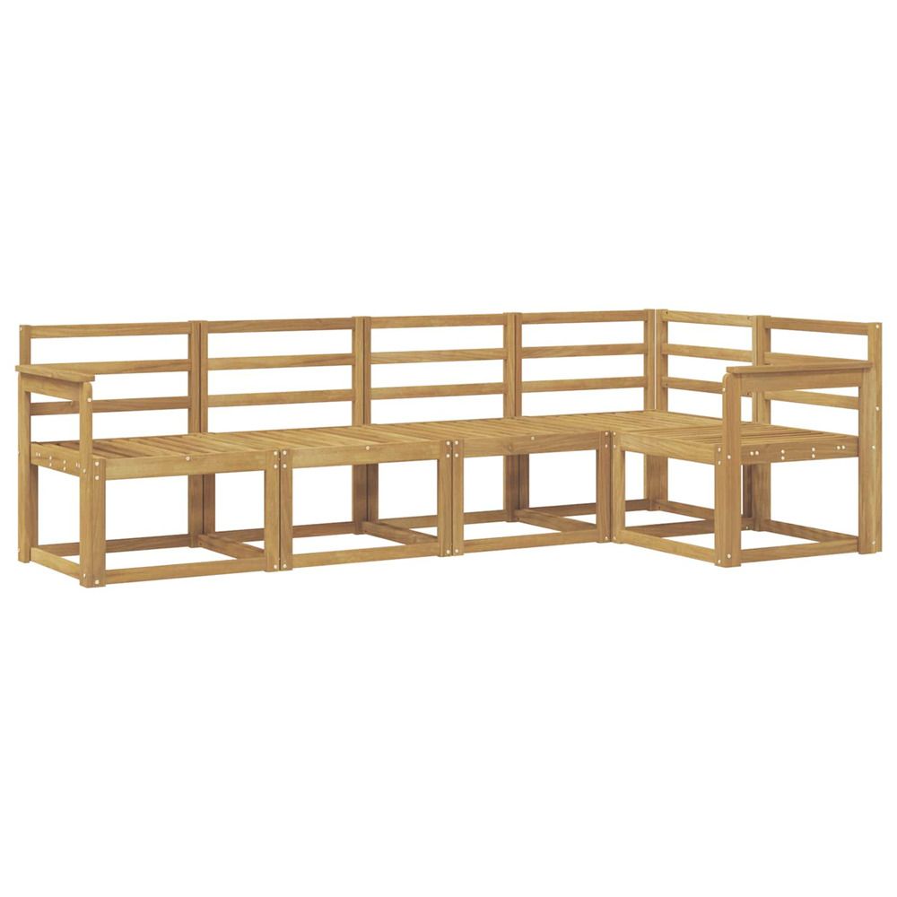 Ensemble de canapés d'extérieur 5 pc blanc bois d'acacia massif