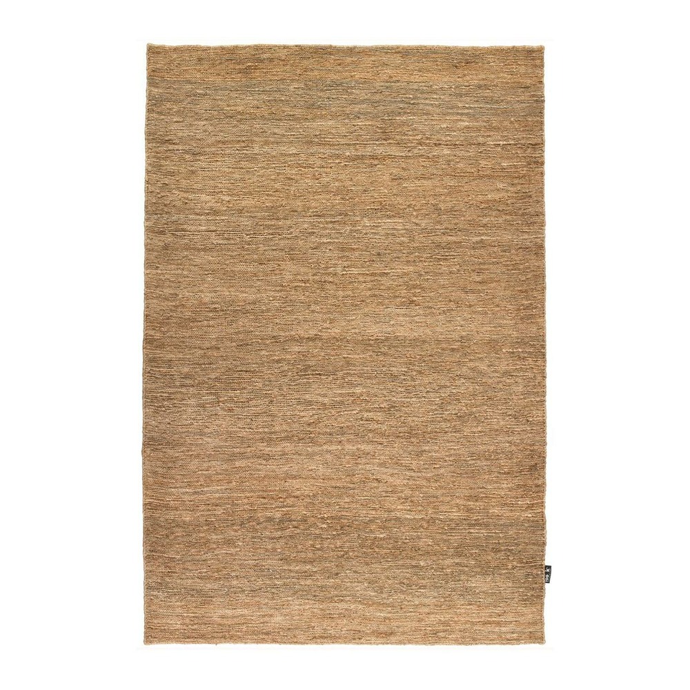 Tapis kilim 140x200 rectangle fait main en chanvre sable motif uni look 601