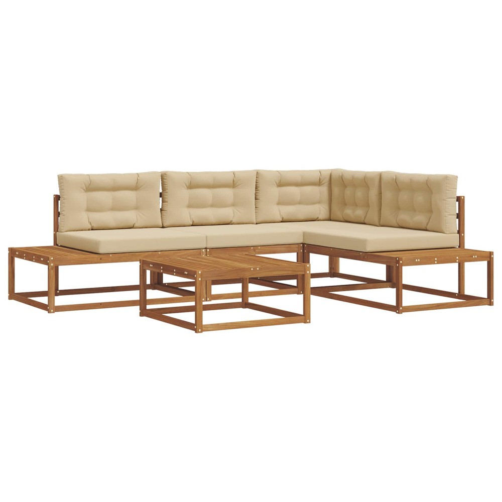 Ensemble de canapés d'extérieur 5 pièce naturel et beige