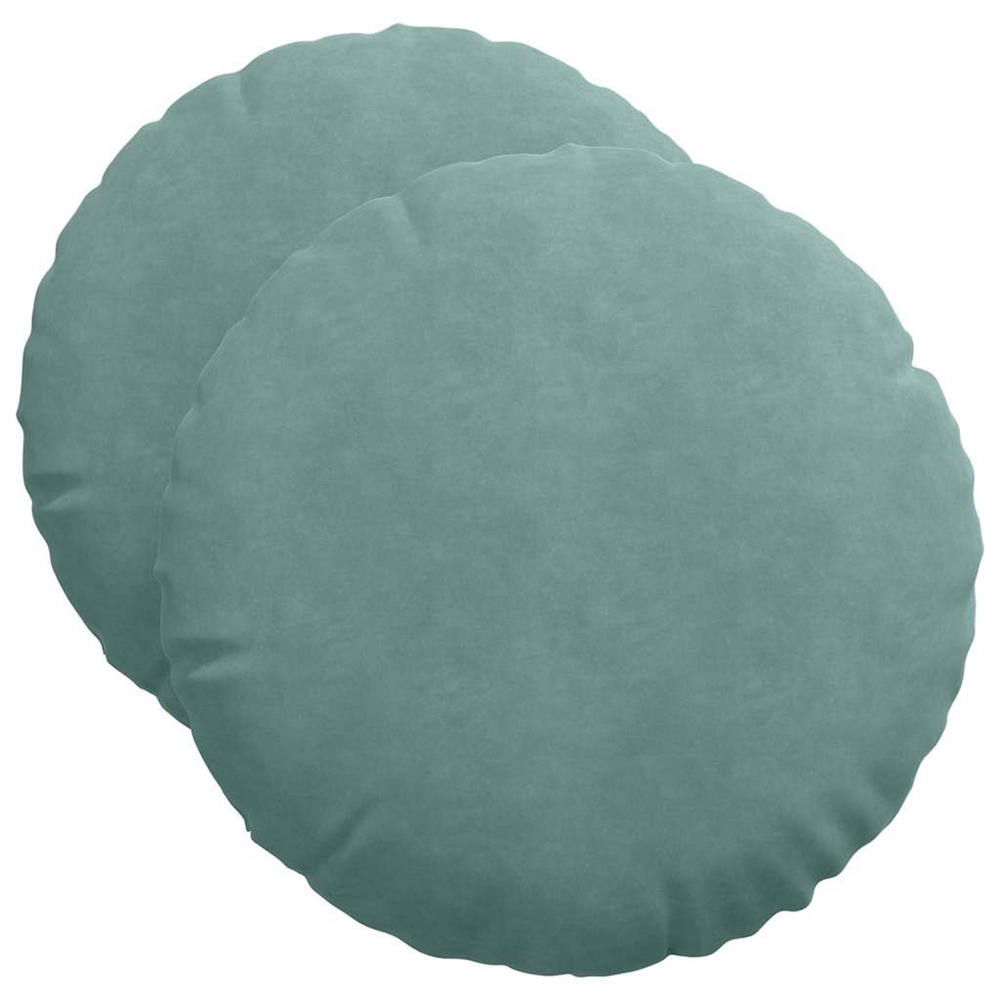 Coussins de siège 2 pcs vert mer ø 40 x 13 cm velours