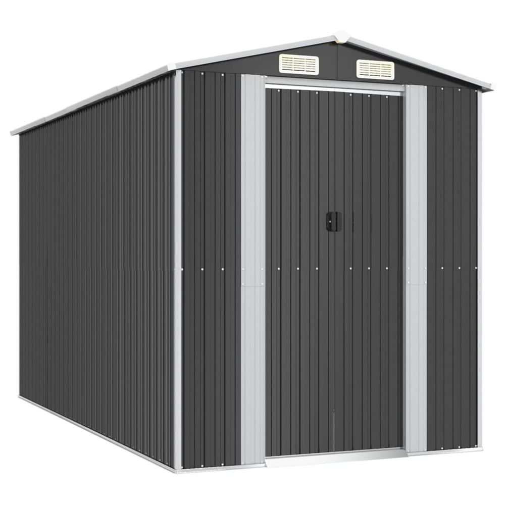 Abri de jardin anthracite 192x357x223 cm métal galvanisé