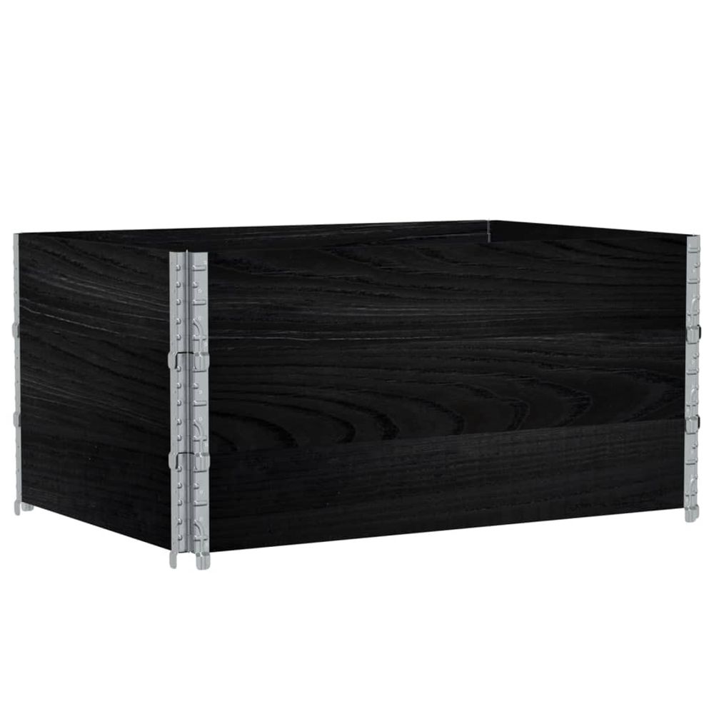 Colliers de palette 3 pcs noir 120x80 cm bois de pin solide