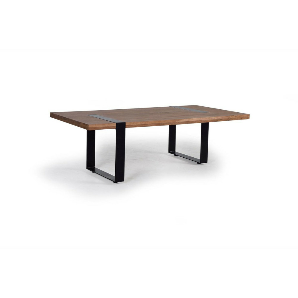 Table basse bois, métal marron 115x60x36cm - bois-métal