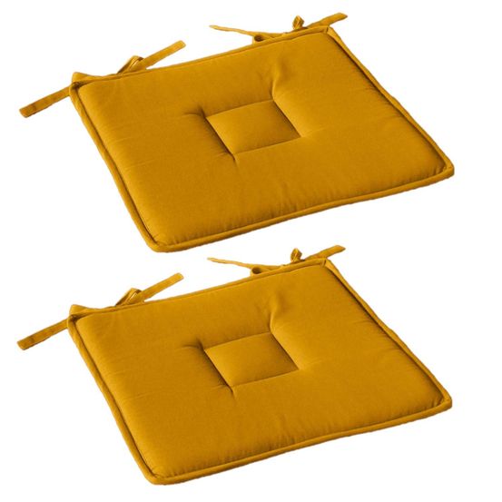 Lot de 2 galettes de chaise en coton panama