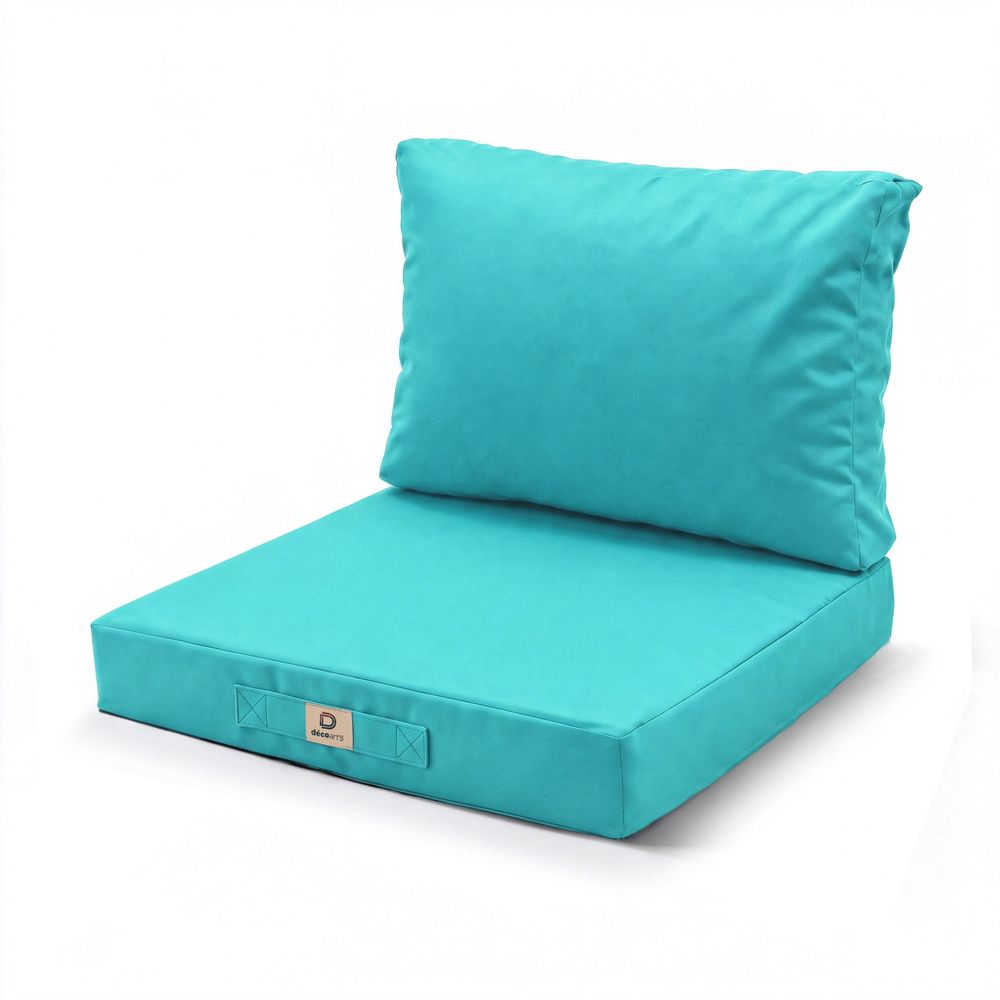Coussins pour salon de jardin déhoussable 50x50cm bleu caraïbes