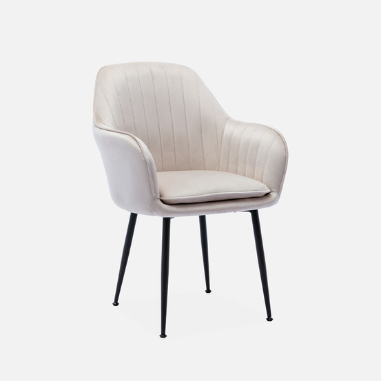 Fauteuil en velours et pieds en métal shella, l 57 x p 59 x h 84,5